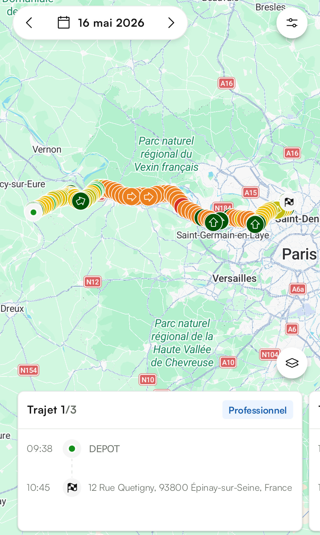 Traceur GPS suivi des itinéraires