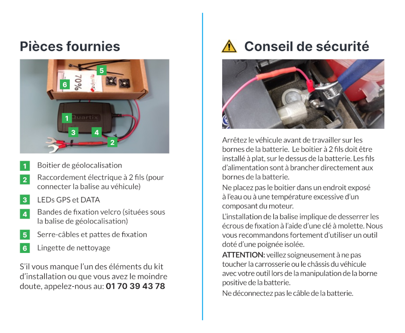 Guide d'installation du traceur GPS sur batterie 1